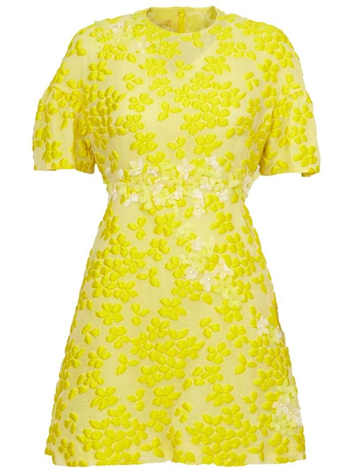 Giambattista Valli Floral Brocade Dress, Women's, Size: 42, Yellow/orange, Silk/cotton/nylon/viscose