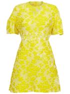 Giambattista Valli Floral Brocade Dress, Women's, Size: 42, Yellow/orange, Silk/cotton/nylon/viscose