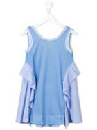 Valmax Kids - Frill Detail Dress - Kids - Cotton/polyester - 5 Yrs, Blue