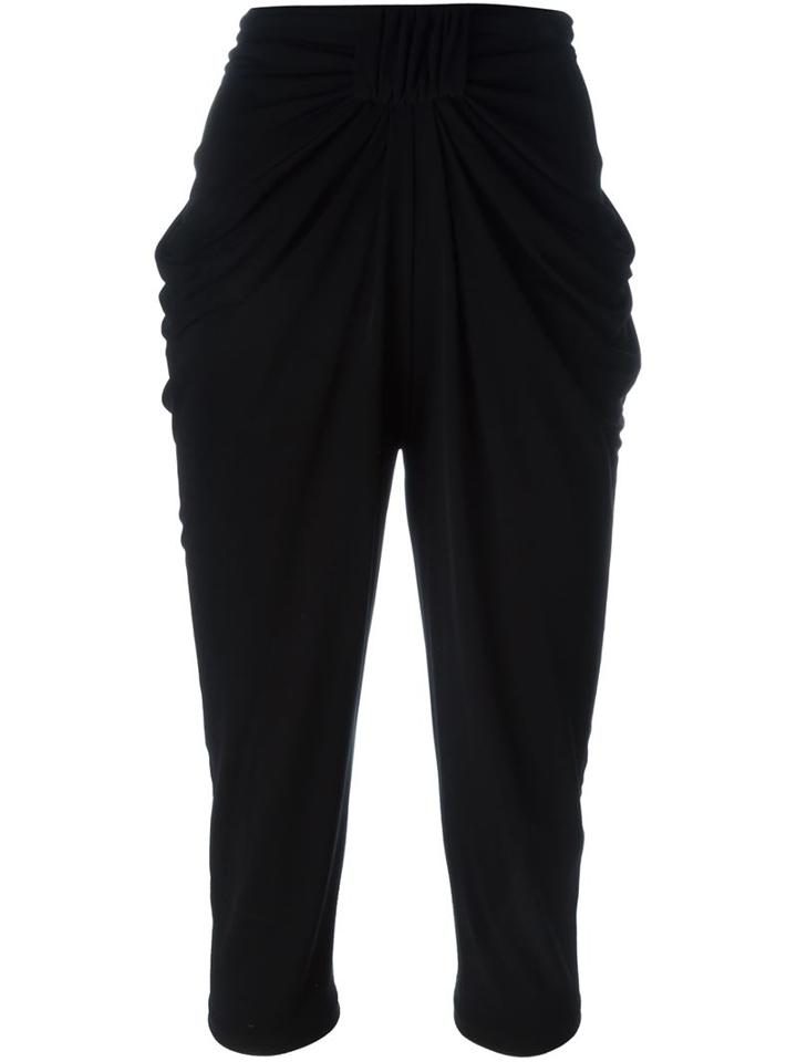 Balmain Draped Trousers, Women's, Size: 36, Black, Viscose