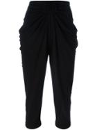 Balmain Draped Trousers, Women's, Size: 36, Black, Viscose