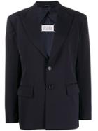 Maison Margiela Back Slit Boxy-fit Blazer - Blue