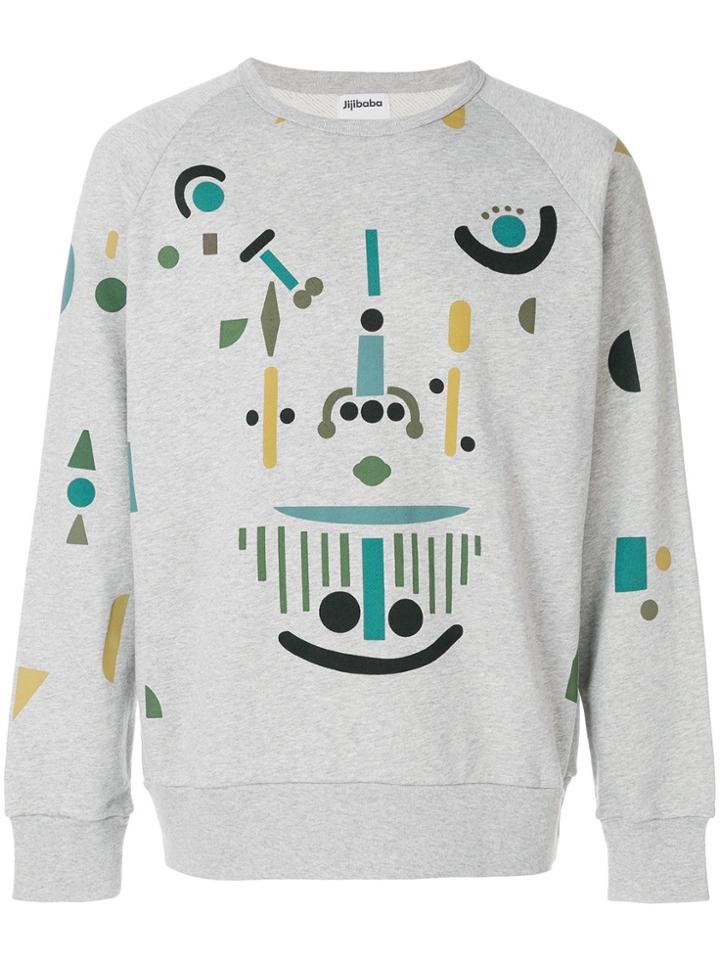 Jijibaba Mechanic Print Sweatshirt - Grey
