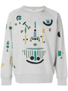 Jijibaba Mechanic Print Sweatshirt - Grey