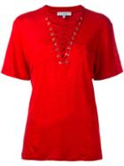 Iro Lace Up Neck Top, Women's, Size: Xs, Red, Linen/flax