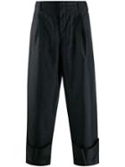 Comme Des Garçons Homme Plus Loose Fit Turn Up Trousers - Black