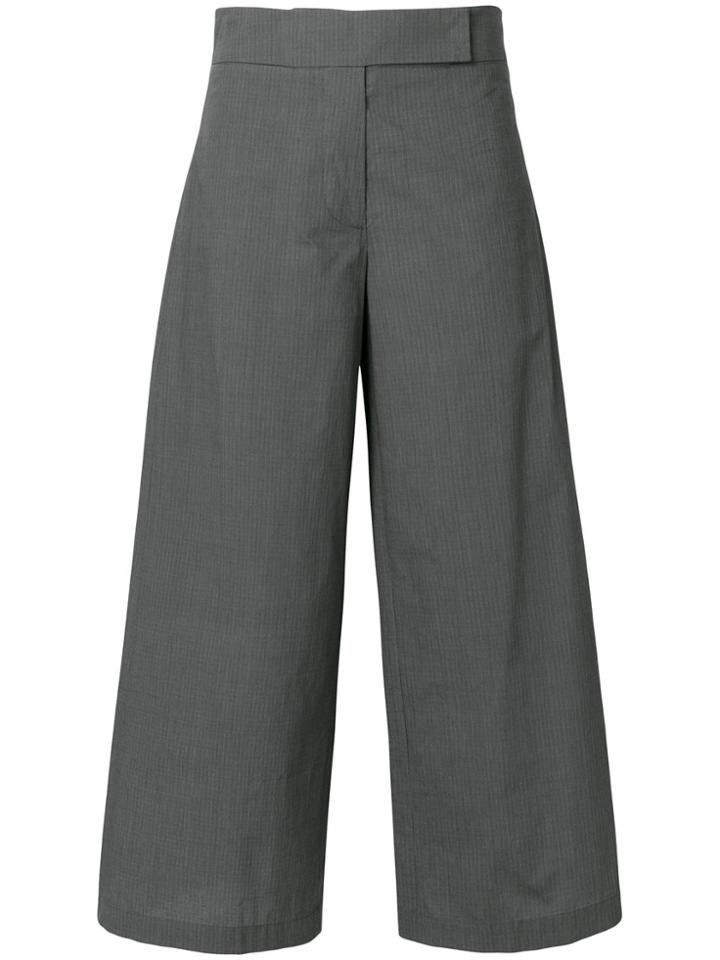 Hache Flared Cropped Trousers - Grey