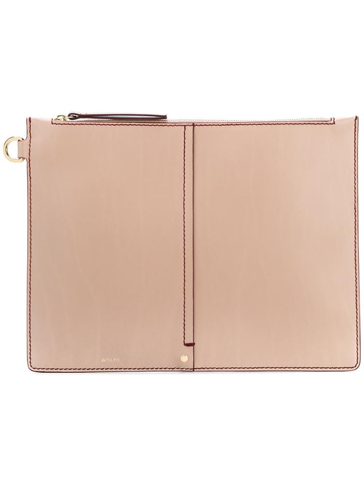 Joseph Top Zip Clutch - Pink & Purple