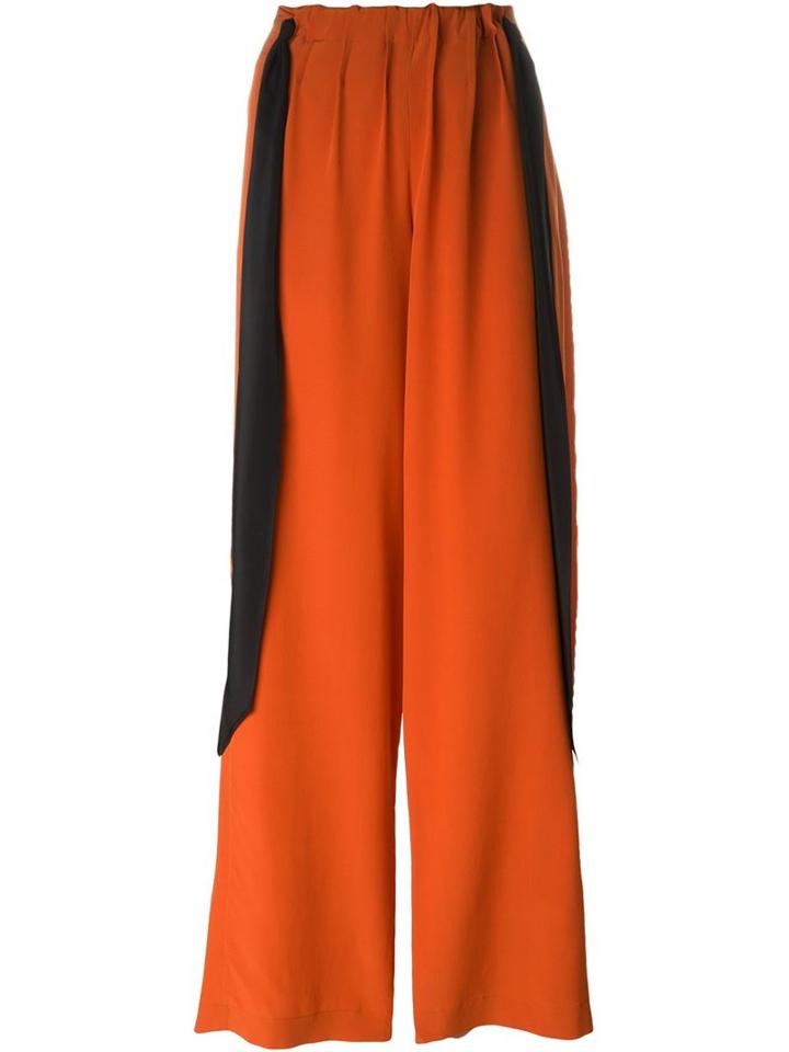 Cédric Charlier High-waisted Tie-straps Trousers, Women's, Size: 42, Yellow/orange, Silk
