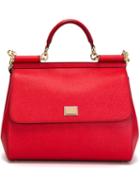 Dolce & Gabbana Large 'sicily' Tote, Women's, Red, Calf Leather