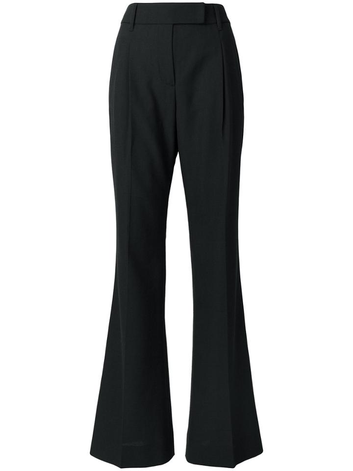 Prada Flared Mid Rise Trousers - Black