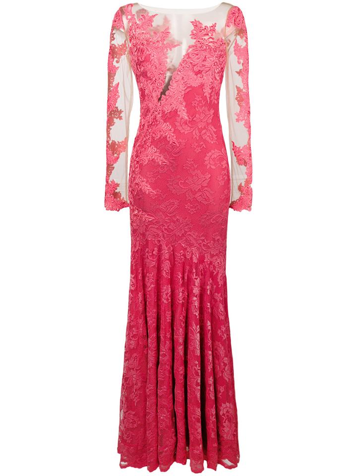 Olvi S Lace-embroidered Maxi Dress - Pink & Purple