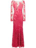 Olvi S Lace-embroidered Maxi Dress - Pink & Purple