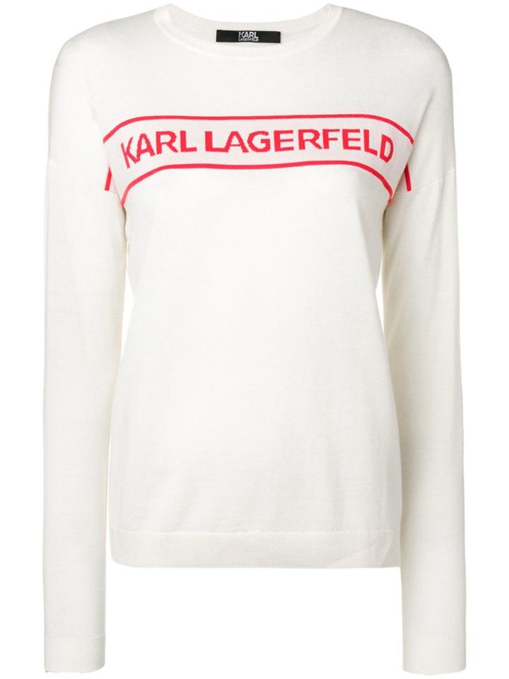 Karl Lagerfeld Logo Sweater - White