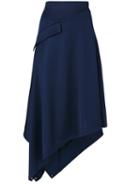 J.w.anderson - Asymmetrical Skirt - Women - Polyester - 12, Blue, Polyester