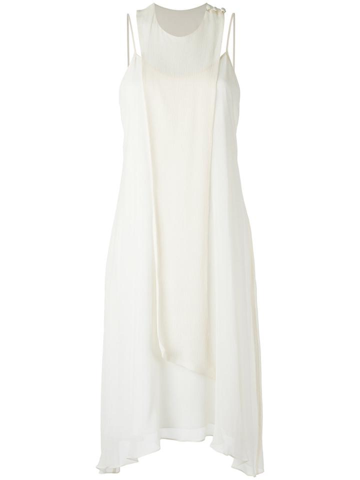 Midi Dress - Women - Silk - 38, White, Silk, Lilly Sarti