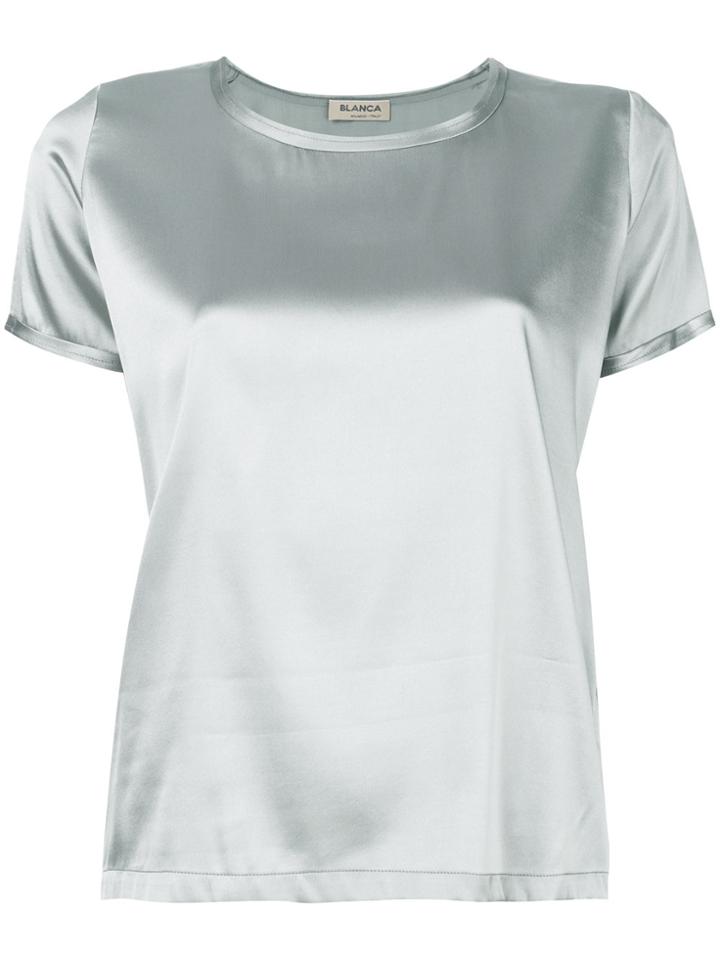 Blanca Metallic Short-sleeve Top - Grey