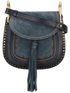 Chloé 'hudson' Shoulder Bag, Women's, Blue, Calf Suede/calf Leather