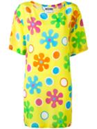 Moschino Flower Power Dress, Women's, Size: 44, Yellow/orange, Silk