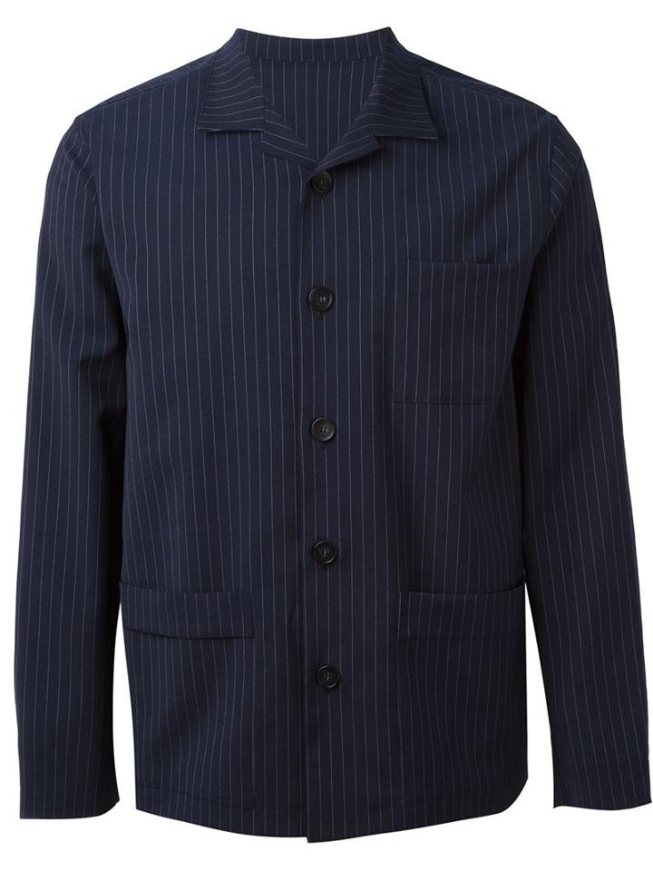 Paolo Pecora Pinstriped Shirt Jacket