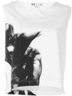 Y-3 Print Detail Top, Women's, Size: M, White, Cotton