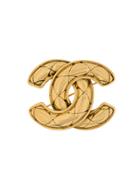 Chanel Vintage 1980s Vintage Chanel Logo Brooch - Metallic
