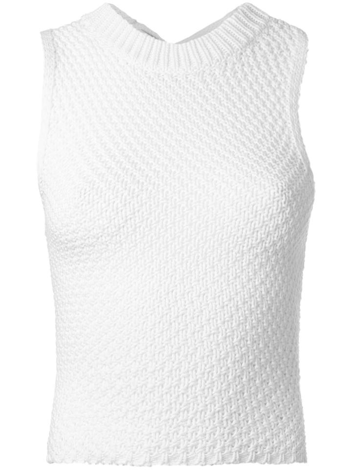 3.1 Phillip Lim - Crochet Back Tie Tank - Women - Cotton/polyamide - Xs, White, Cotton/polyamide