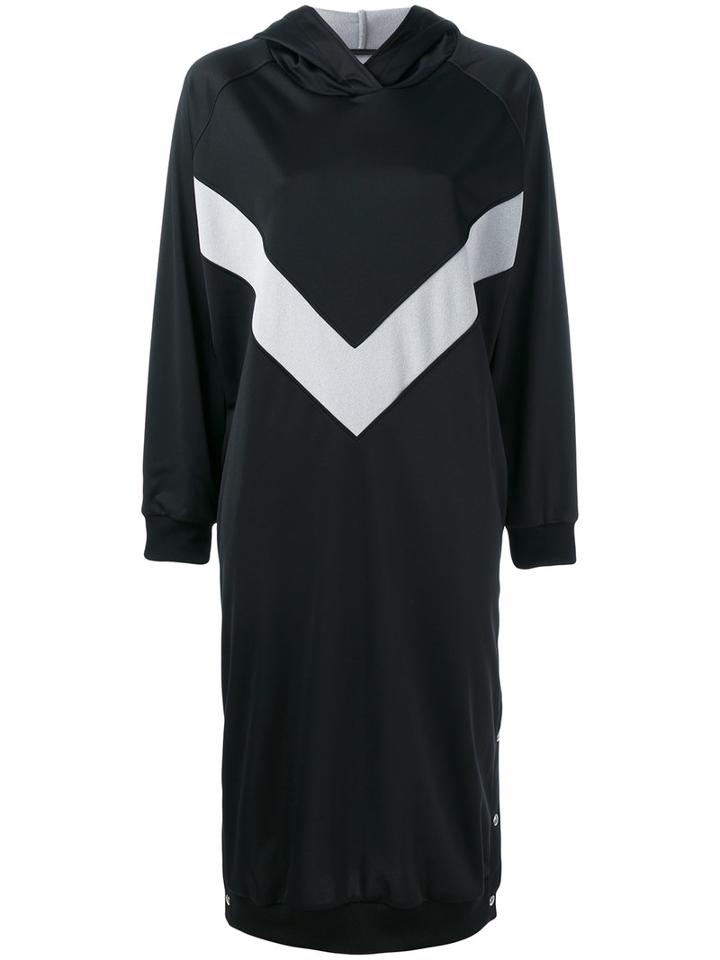 Marios V-print Hooded Dress, Women's, Size: Small, Black, Nylon/polyester