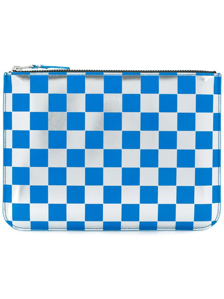 Comme Des Garçons Play Checked Purse - Blue