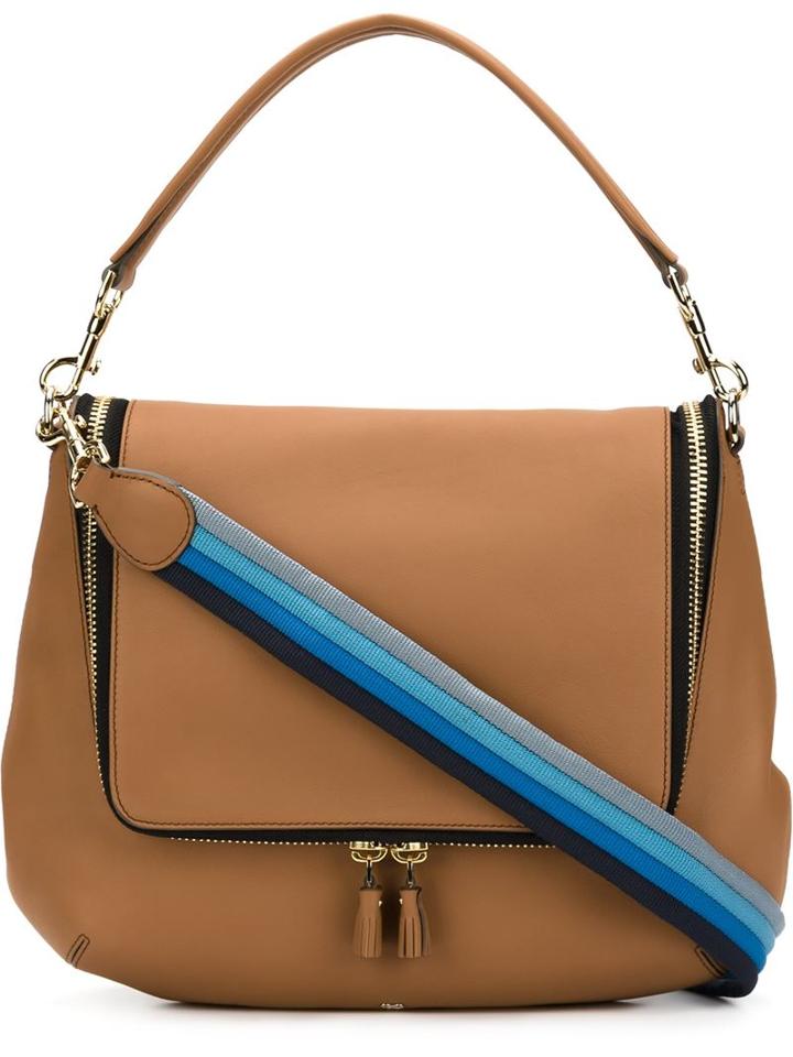 Anya Hindmarch Maxi Zip Tote, Women's, Brown, Nappa Leather/silk
