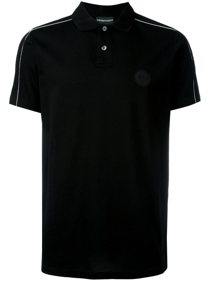 Emporio Armani Logo Patch Polo Shirt, Men's, Size: Xxl, Black, Cotton