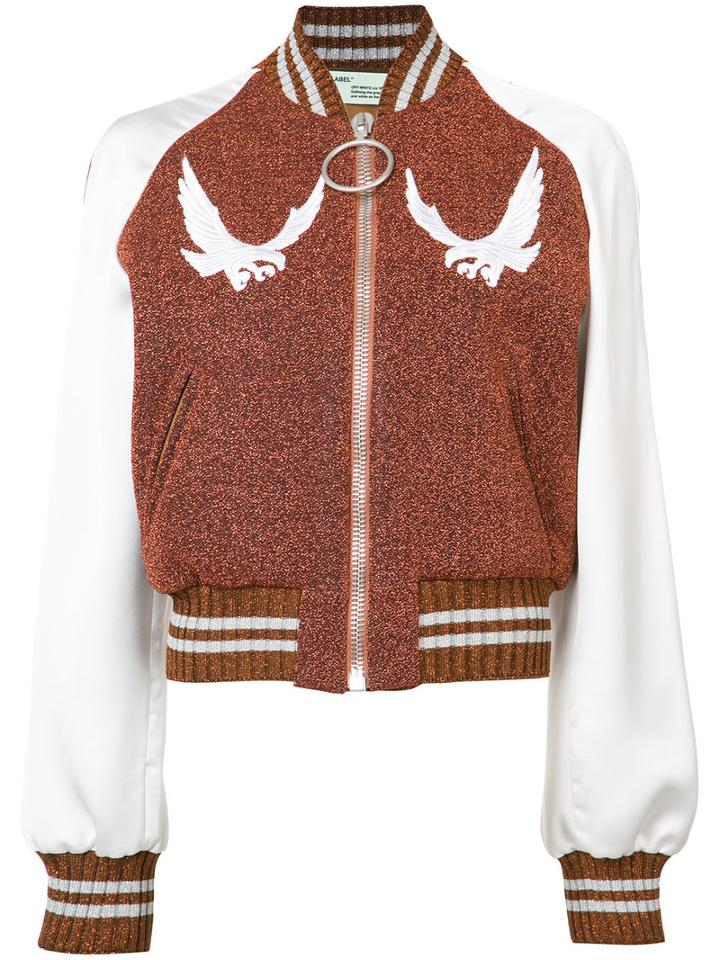 Off-white - Lurex Souvenir Jacket - Women - Polyamide/polyester/spandex/elastane/viscose - S, Brown, Polyamide/polyester/spandex/elastane/viscose