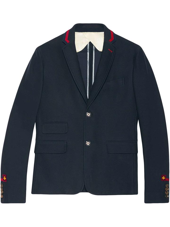 Gucci - Cambridge Jacket With Embroidery - Men - Silk/cotton - 58, Blue, Silk/cotton