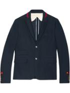 Gucci - Cambridge Jacket With Embroidery - Men - Silk/cotton - 58, Blue, Silk/cotton