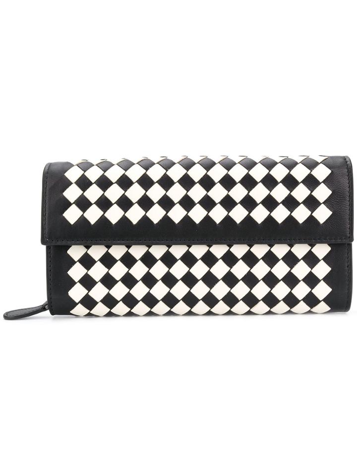 Bottega Veneta Checkerboard Intrecciato Wallet - Black