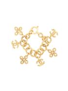 Chanel Pre-owned 1993 Logo Charms Embossed Bracelet - Gold