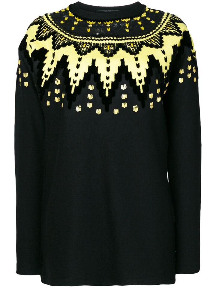 Ermanno Scervino Sequin Embellished Zigzag Jumper - Black
