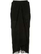 Rick Owens Draped Midi Pencil Skirt - Black