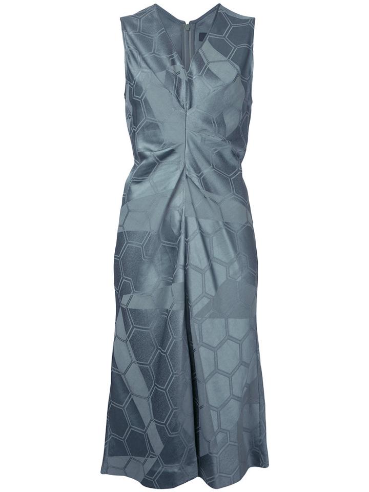 Isabel Marant - 'ravenax' Ruched Jacquard Dress - Women - Cotton - 38, Green, Cotton