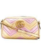Gucci Laminated Gg Marmont Bag - Gold