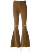 Forte Couture Flared Trousers, Women's, Size: 24, Brown, Cotton/spandex/elastane
