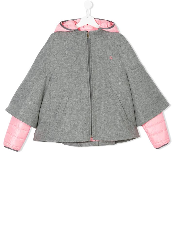 Fay Kids Teen Hooded Coat - Grey