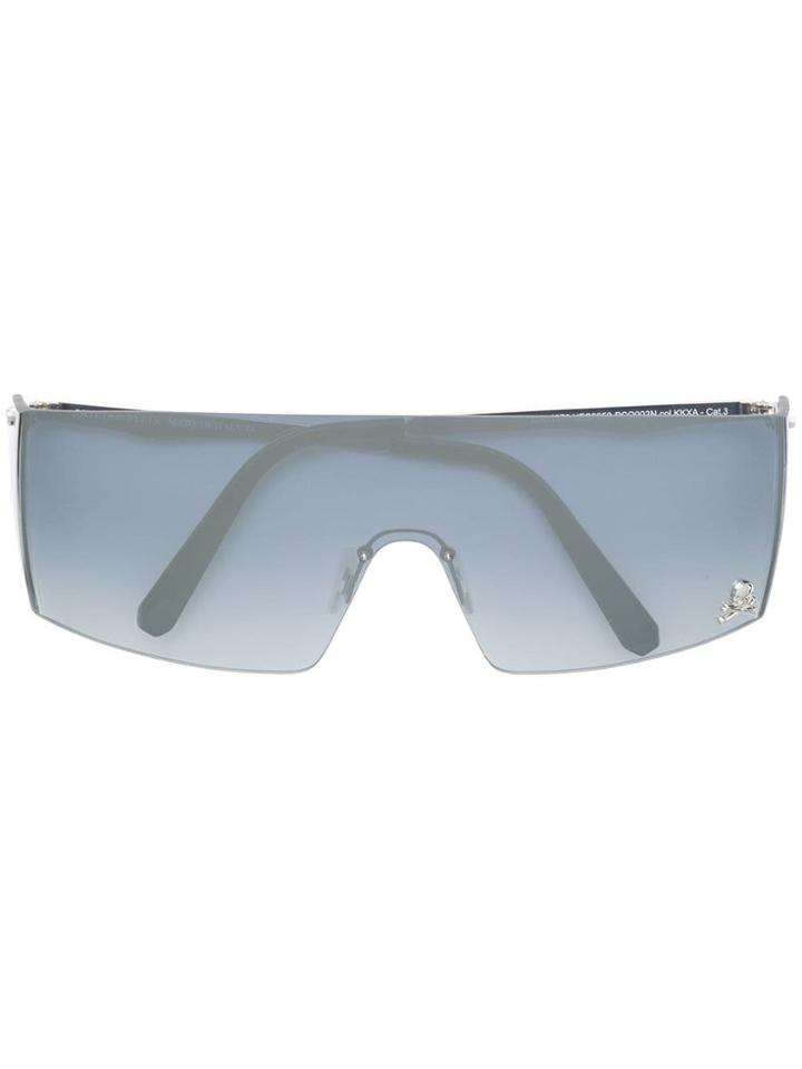 Philipp Plein Gradient Lens Square Frame Sunglasses - Silver