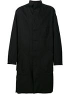 Yohji Yamamoto Knee-length Patch Pocket Coat - Black