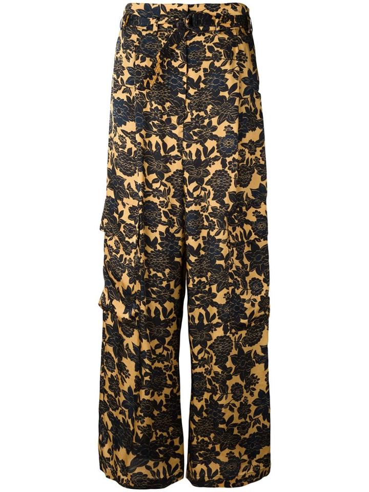 Christian Wijnants Floral Palazzo Pants - Yellow & Orange