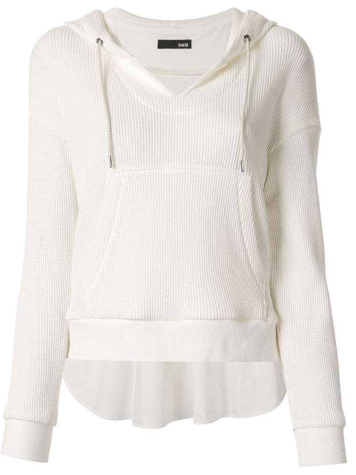Frei Ea Cropped Elongated Back Hoodie - White
