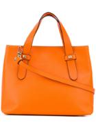 Double Handle Tote Bag - Women - Leather - One Size, Yellow/orange, Leather, Borbonese
