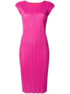 Pleats Please By Issey Miyake Fitted Midi Dress - Pink & Purple