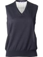 Astraet Shoulder Button Detail Contrast Back Tank Top, Women's, Black, Silk/cotton/cupro