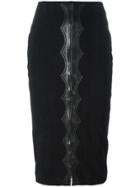 Alaïa Vintage Appliqué Detail Midi Skirt - Black